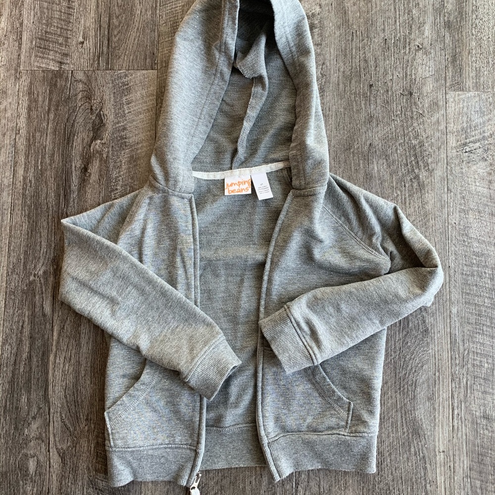 Jumping Beans 4T Glitter Gray Zip-up Jacket